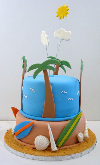 A beach themed bridal shower for a bridetobe and the person ordering the 