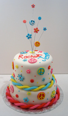 Peace Sign Birthday Cakes on Tiered Cake Made With White And Marble Cake Cake Was Designed To